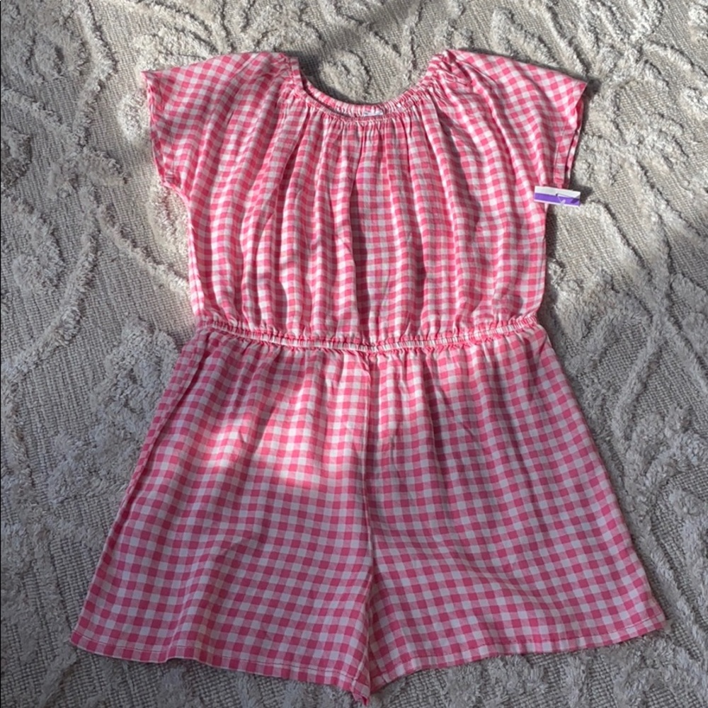 Harper Canyon Pink Plaid Romper Sz 7